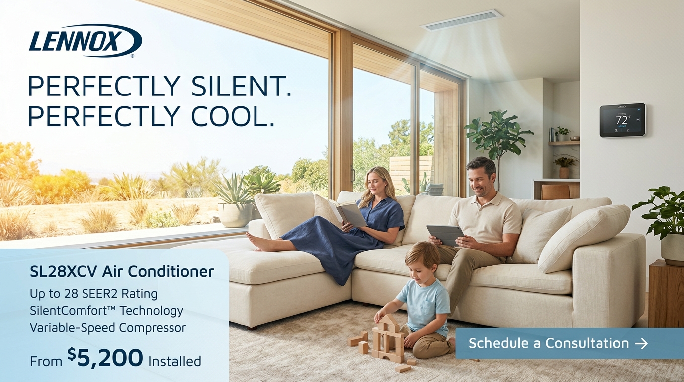 Lennox HVAC air conditioner brand creative — product lifestyle ad