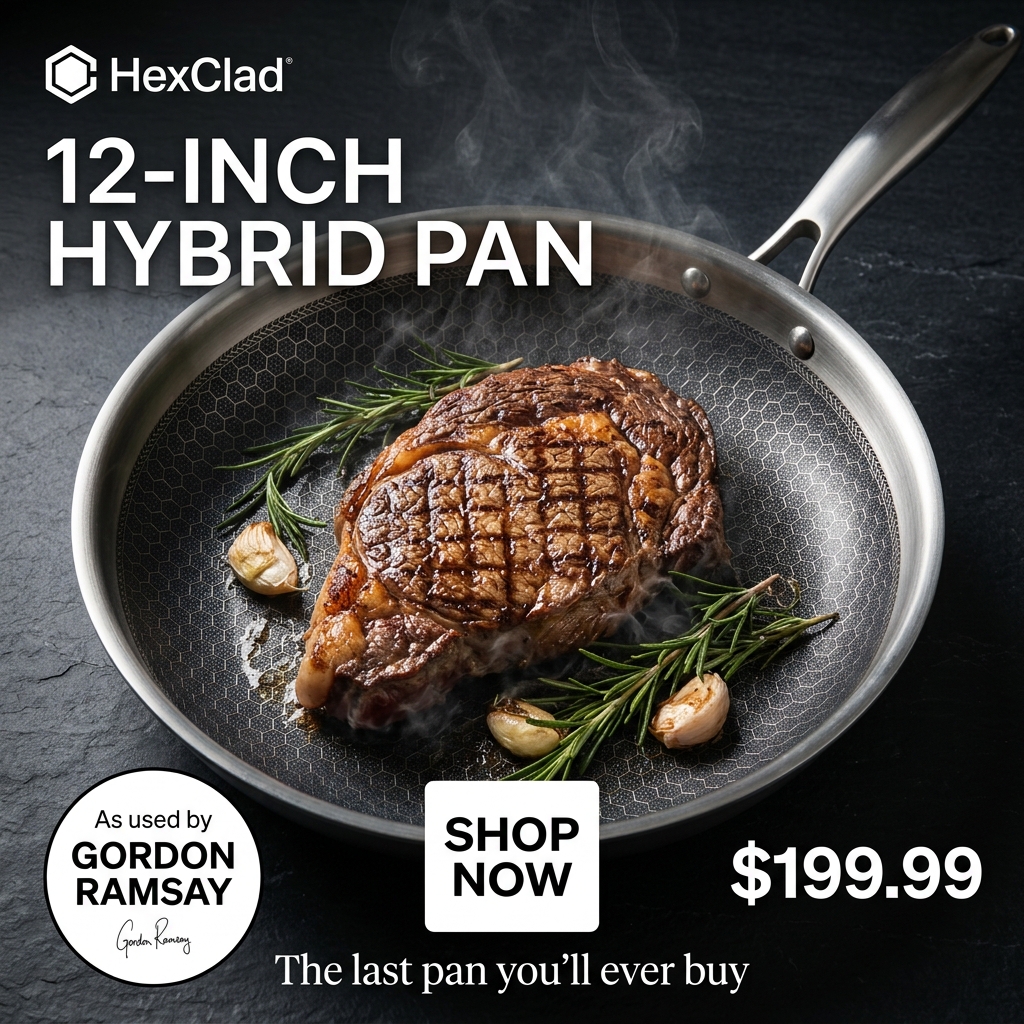 HexClad cookware product creative