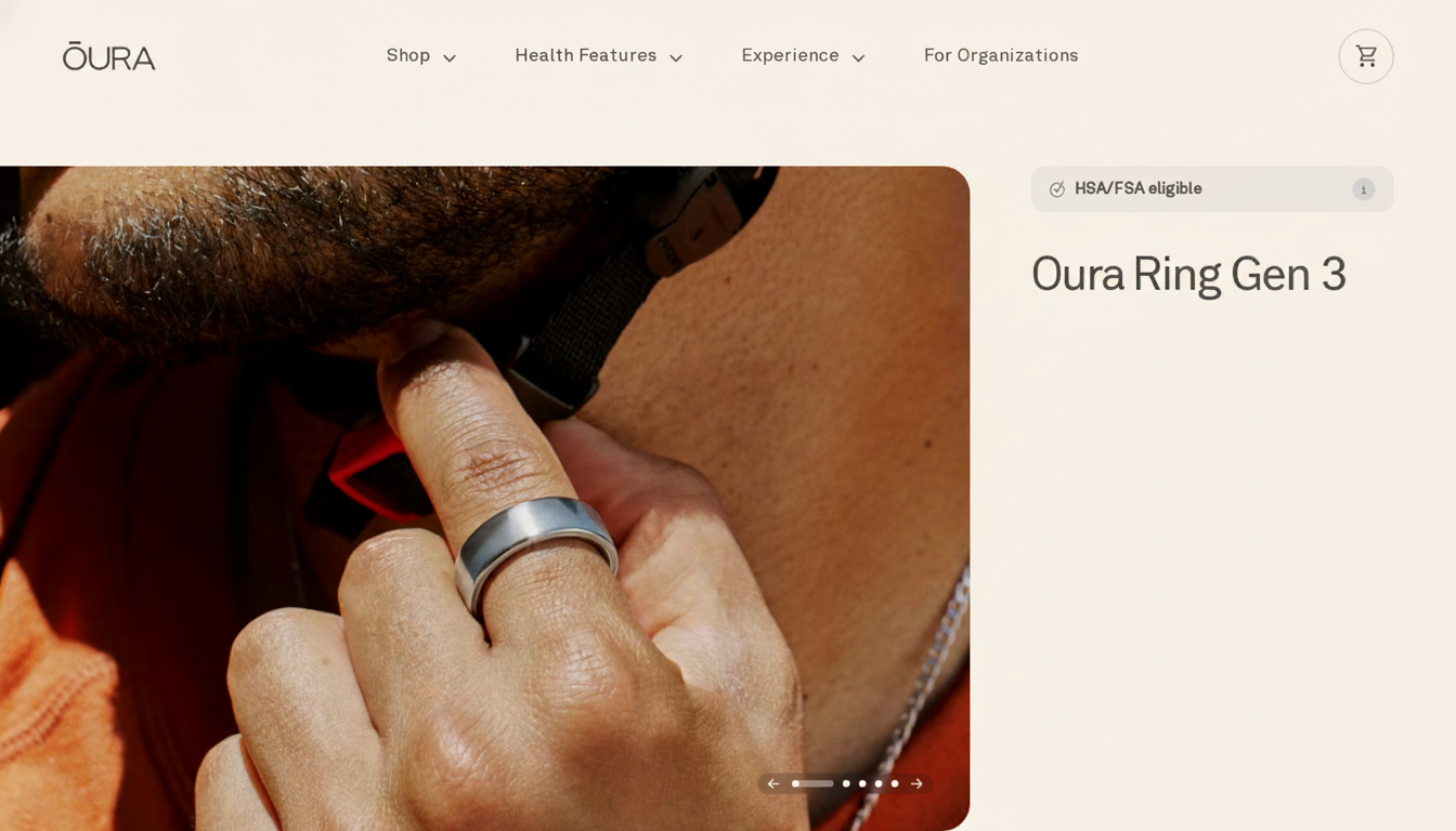 Oura product page — ouraring.com/product/rings/heritage