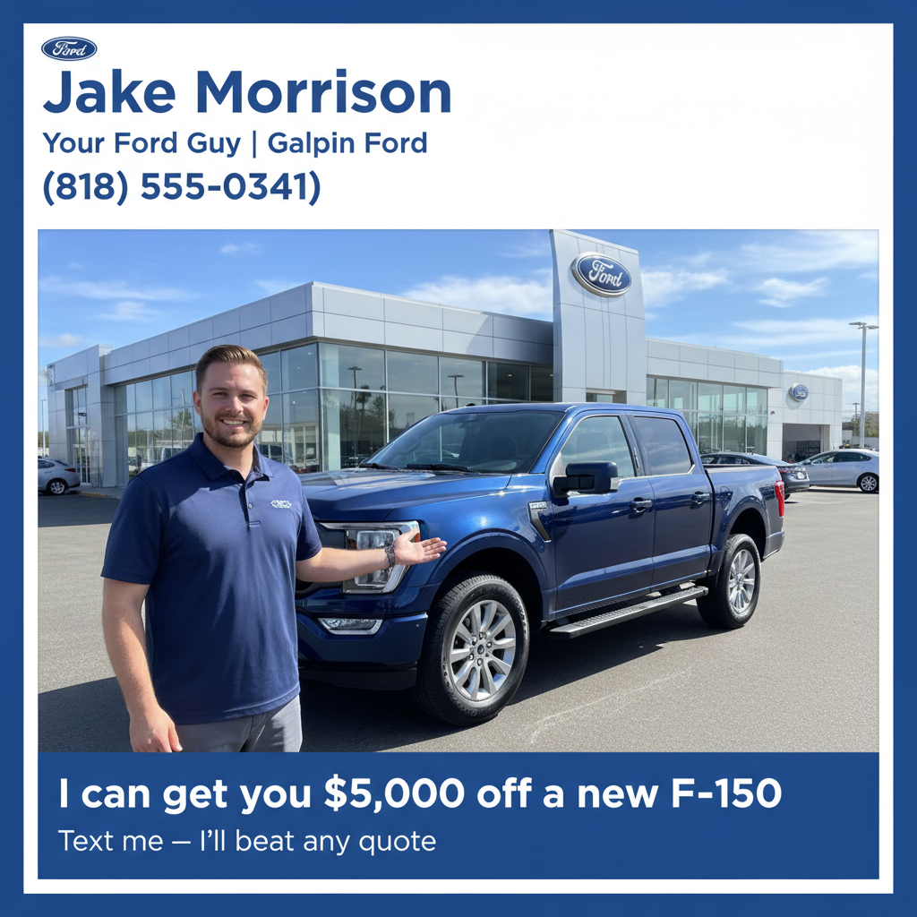 AI-generated ad example for Car salespeople